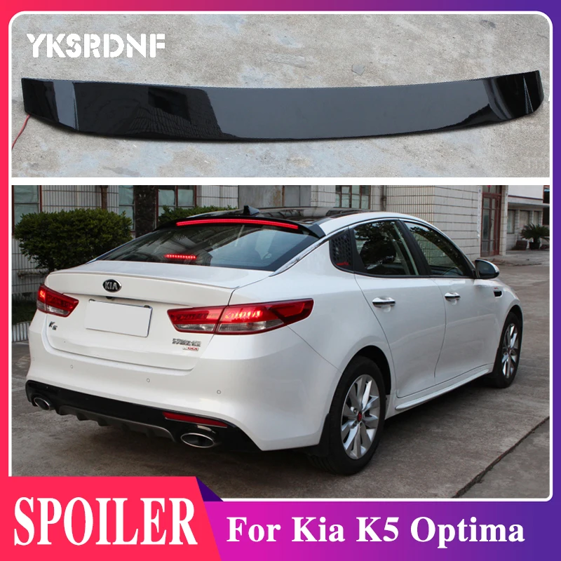 For Kia K5 Optima 2011-2019 Black Spoiler With Brake Light Roof Spoiler Rear Trunk Boot Wing Lip Roof Tail Spoiler Car Styling