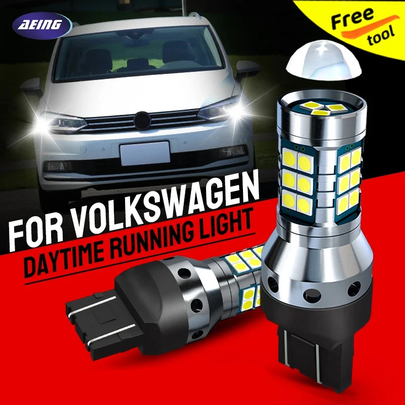2*W21W 7440 LED Światła do jazdy dziennej bez błędów dla VW Passat B8 Caravelle Ransporter Transporter T6 Touran 5T1 EOS Polo 6C