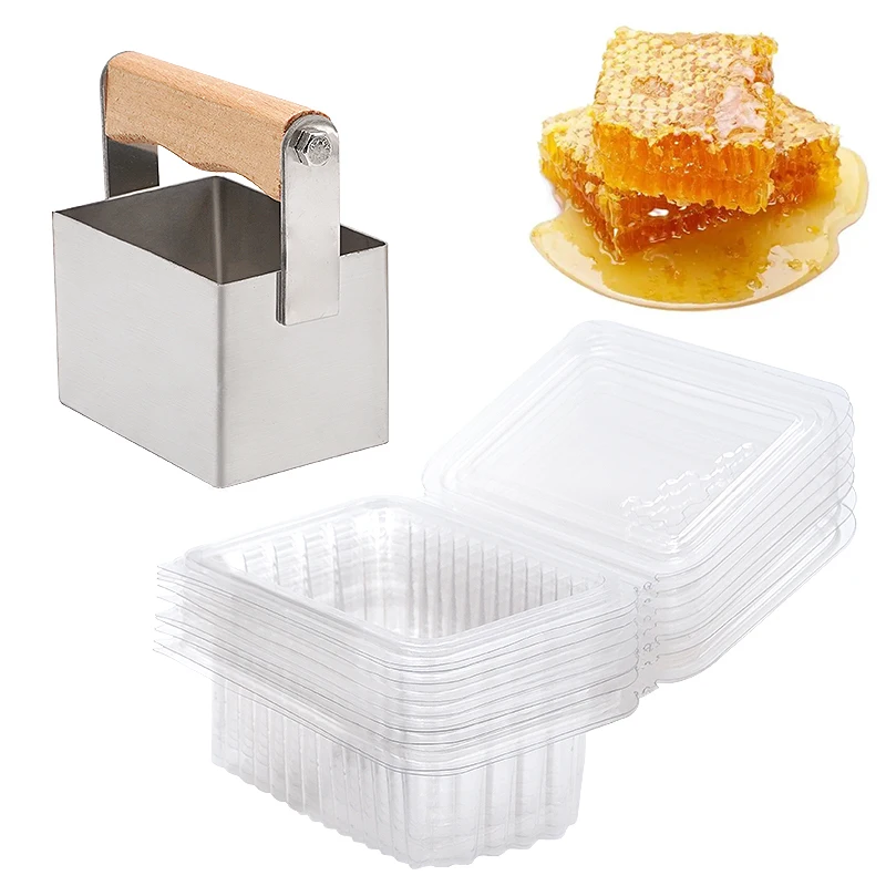 Beekeeping Bee Honey Cutter Stainless Steel Bee Comb Honey Cutting with Wooden Handle Tool Honeycomb Apiculture Take Equipment