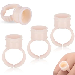 100 pz Anello Usa E Getta Tazze di Inchiostro Del Tatuaggio Contenitore di Pigmenti di Silicone Morbido Portatile Microblading Pigmenti di Tatuaggio Permanenti Accessorio
