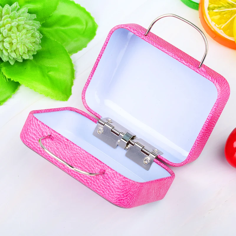 1PC Continental Mini Storage Tin Box Retro Suitcase Handbag Small Rectangular Candy Iron Case Jewelry Container Wedding Favor