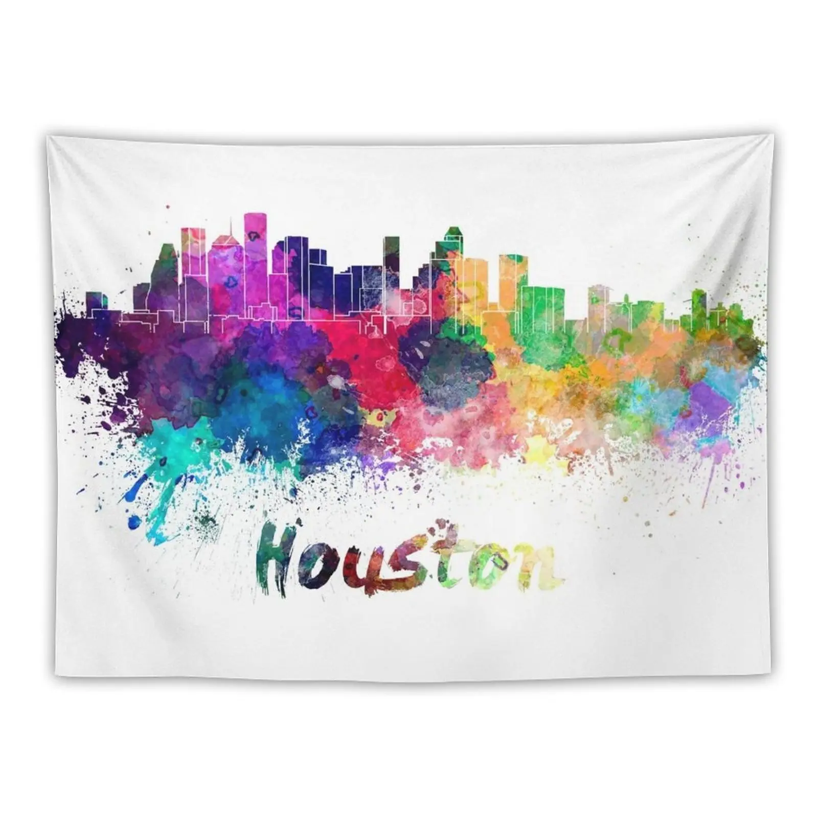 

New Houston skyline in watercolor Tapestry Outdoor Decoration Tapestries Home Decorations Home Decorations Aesthetic