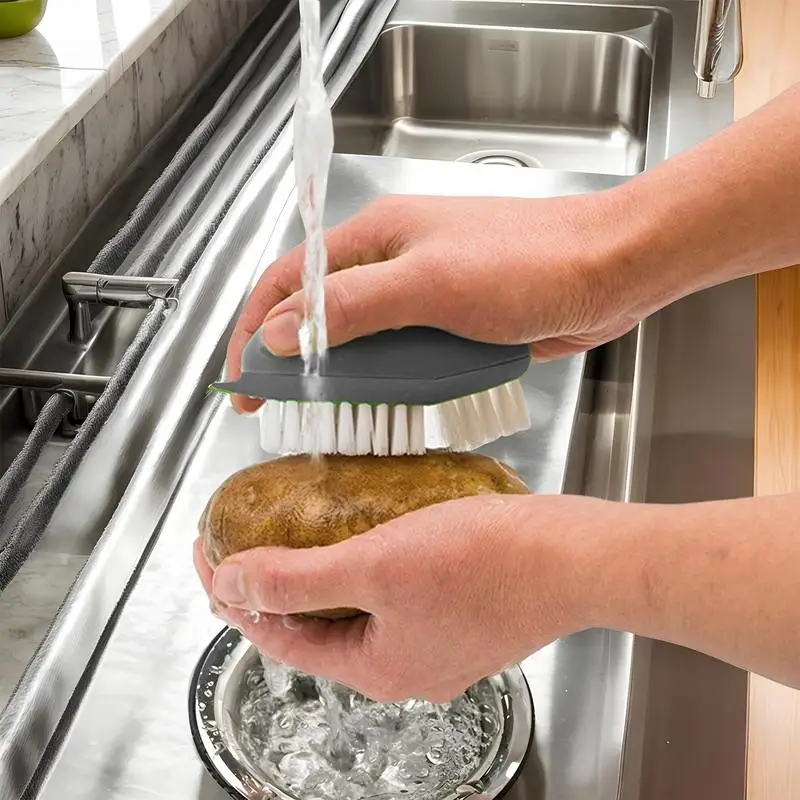 Potato Scrubber Brush Veggie Scrubber Soft Multifunctional Dish Brush Comfortable Kitchen Tools Potato Brush Scrubber For