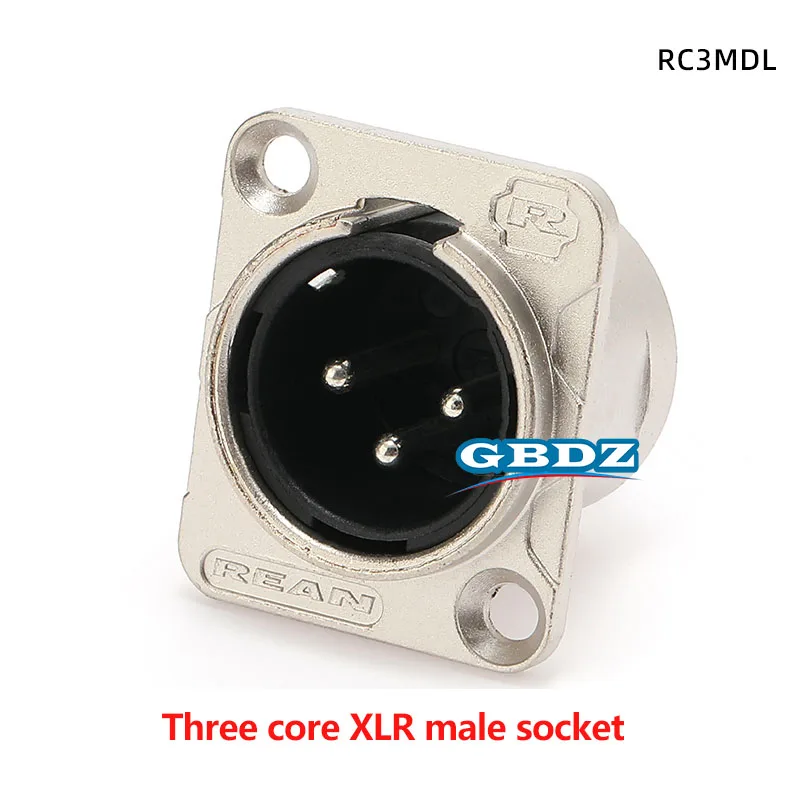 XLR 3-Pin Stecker & Buchse Einbau-Audioanschlüsse - Kupferkontakt Metallbuchse für Mikrofon/Professionelles Audio Schwarz/Silber – Detail 7