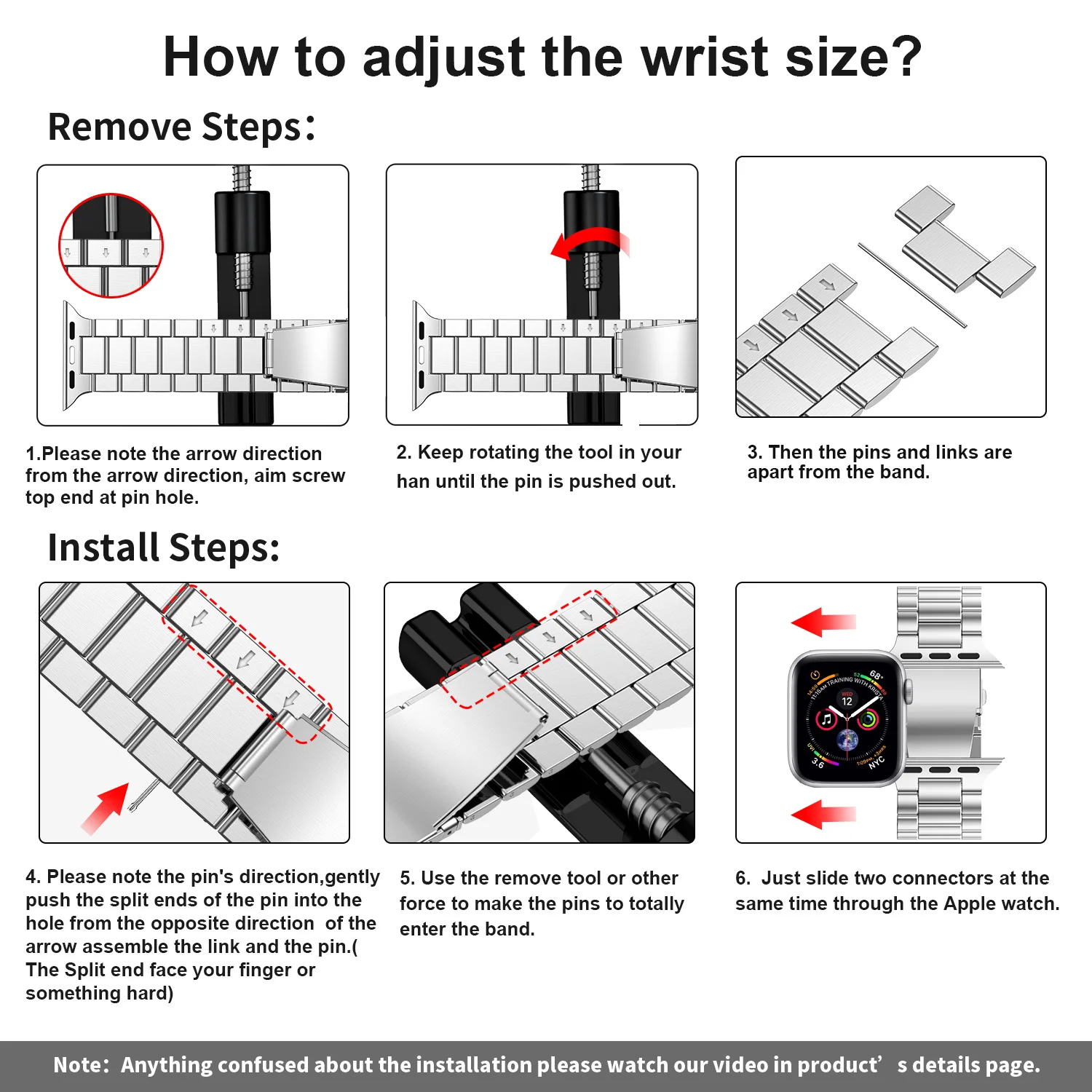 Neues Metallarmband für Apple Watch 12 11 10 46mm 45mm 44mm Edelstahl-Armband IWatch 9 8 7 6 SE 42mm 41mm 40mm 38mm Band – Detail 11