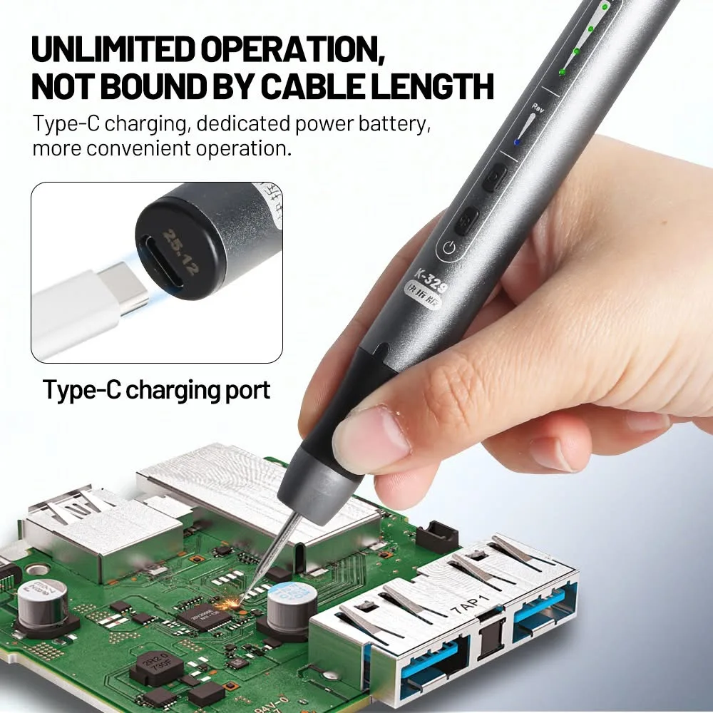 Kaisie Precision Polishing Pen, Multi-functional Electric Polishing Pen, 9 Polishing Heads as Standard Configuration