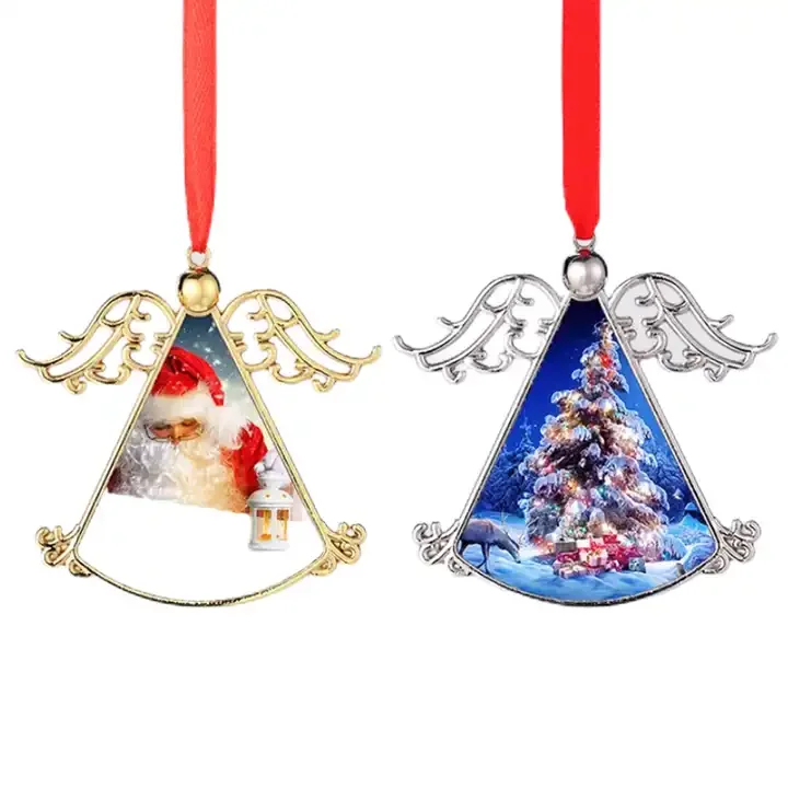 

10 шт. новые креативные сублимационные металлические рождественские крылья ангела, орнамент, заготовки для термопресса