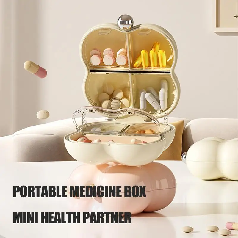 Portapillole da viaggio Dispenser di medicinali organizzatore di immagazzinaggio di pillole Dispenser portatile tascabile per pillole integratori farmaci
