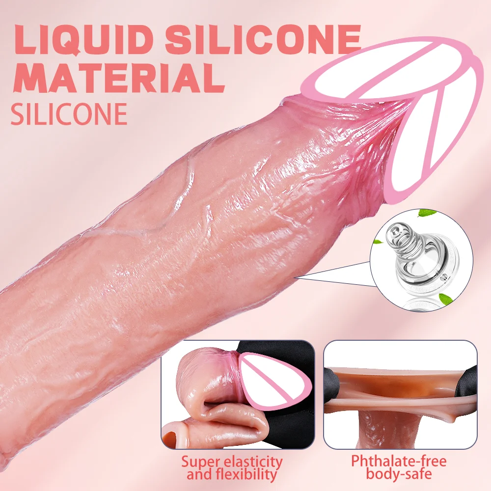 Soft Silicone Condom Enlargement Penis Sleeve Realistic Penis Extender Sex Toys for Men Sexual Tools Reusable Condom Cock Sleeve