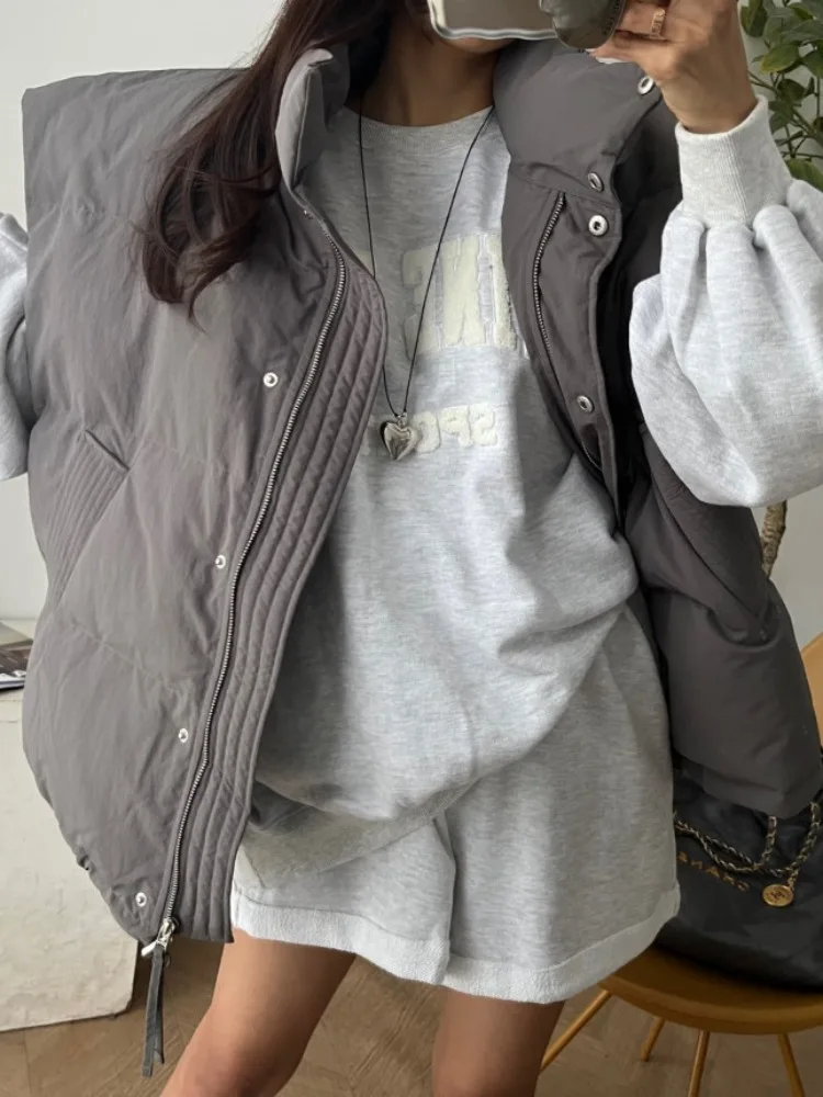 

Winter New Loose Warm Cotton Vest Women's Chic Faion Design Single Button Cotton Jaet Trendy Korean Sle Inner Wear