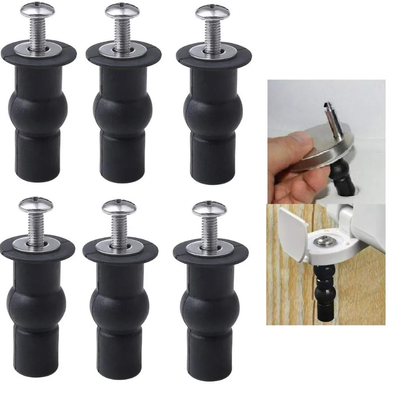 For Nuoshen 2/4 Pack Toilet Seat Screws, Hinges, Rubber Top Nuts, Fixings, Blind Hole Fittings