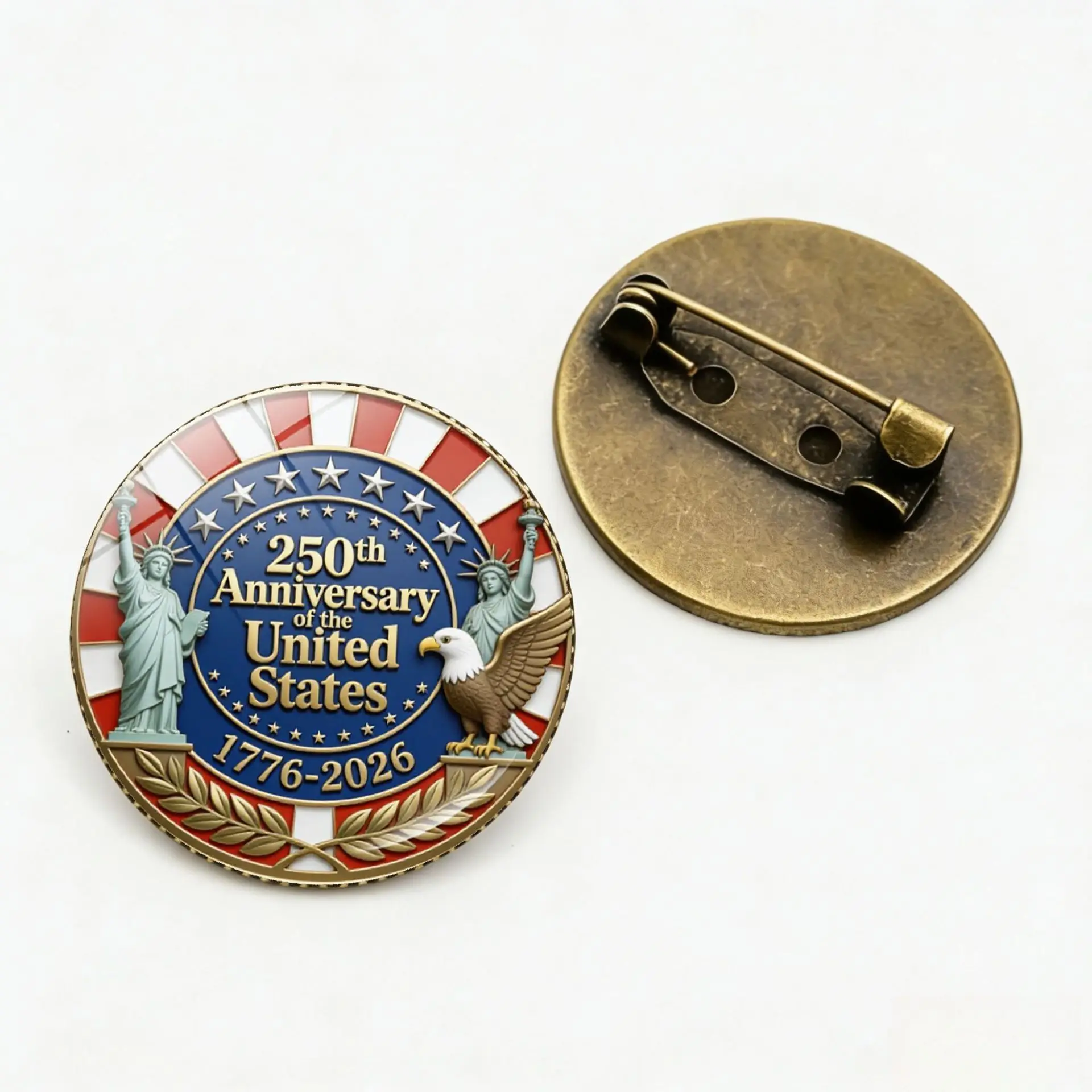 1776-2026 American Patriotic Badge 1776-2026 American Patriotic 250th Anniversary Of The United States Commemorative Pin