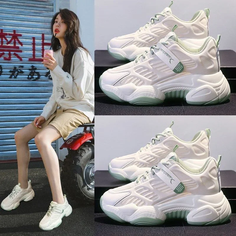 

Casual Shoes for Women New Womens Sneakers 2024 Autumn Mesh Surface Breathable All-match Thick Bottom Shoes Zapatos Para Mujeres