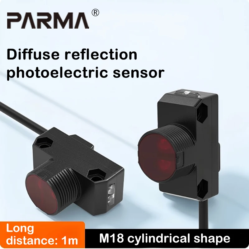 Long-distance infrared diffuse reflection photoelectric switch circular M18 gate control photoelectric switch sensor