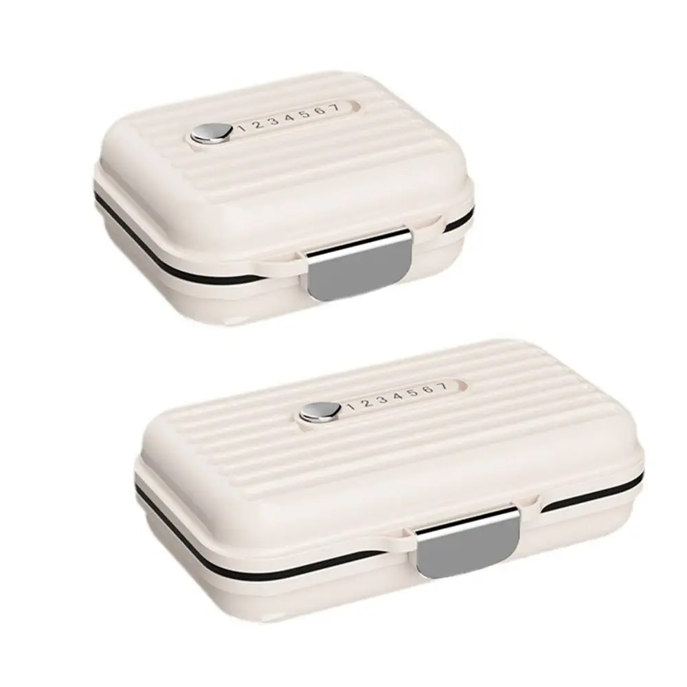 Portable Travel Pill Organizer 7 Compartments Airtight Pill Dispenser Moisture-proof with Lids Weekly Pill Box Medicine