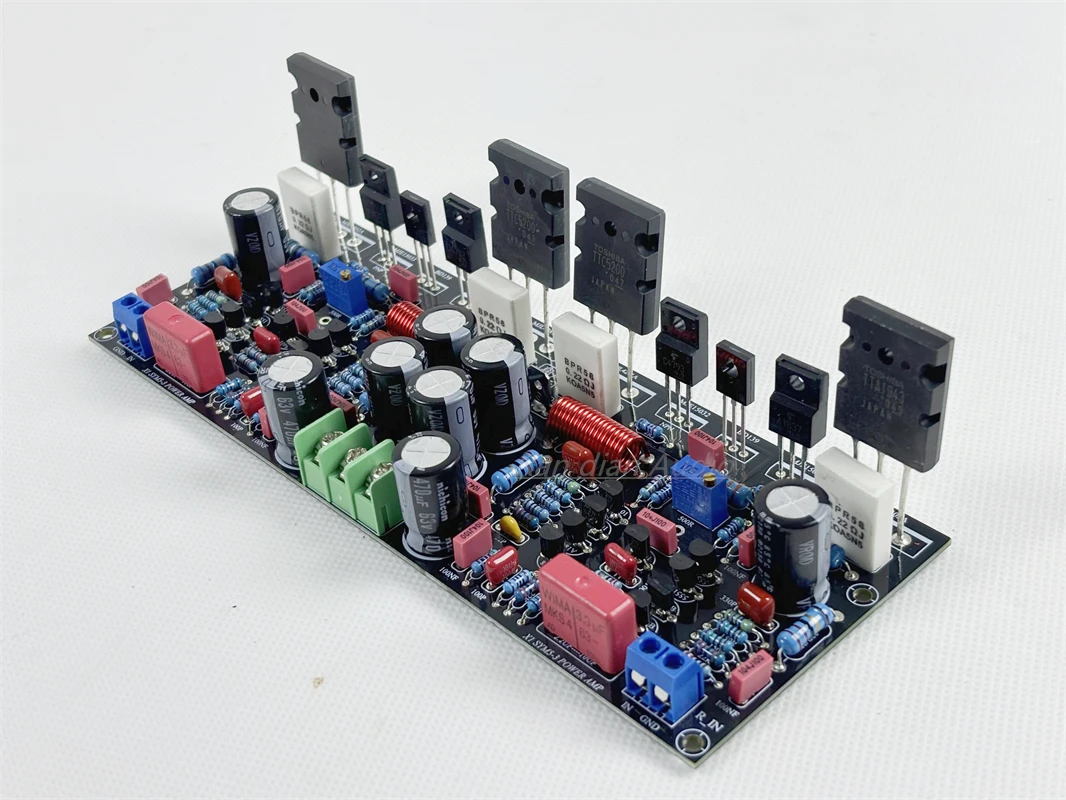 2*100W Stereo Audio Amplifier Board Symasym5-3 Discrete Component Power Amplifier Class AB NJW0302/0281 DC Dual 20V to dual 45V.