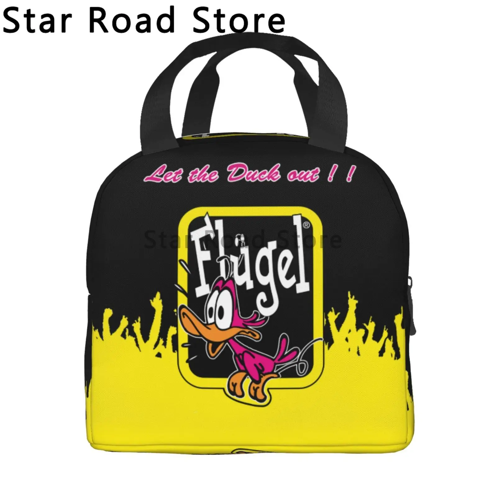 حقيبة غداء معزولة بشعار بيرة Flugel للنساء ، مبرد مهرجان الرقص الإلكتروني القابل لإعادة التدوير ، صندوق حراري ، عمل مكتبي #4