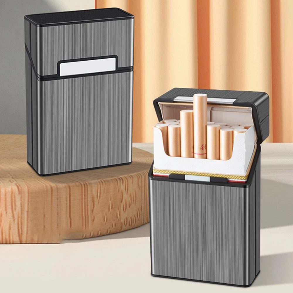 Portable 20pcs Aluminum Cigarette Case Regular King Size Plastic Cigar Tobacco Holder Storage Box Smoking Accessories