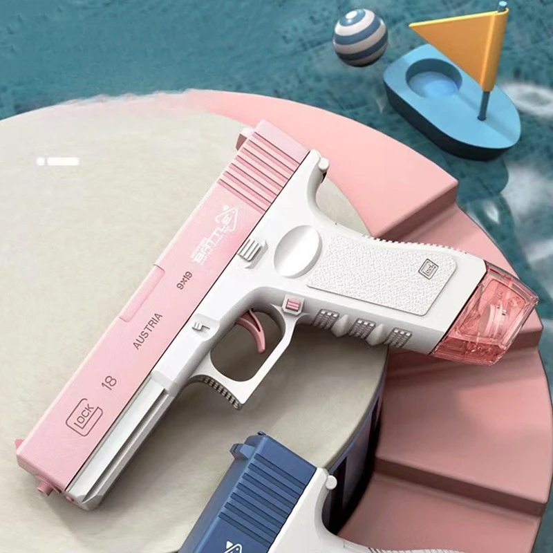 Pistola de água elétrica glock para crianças, brinquedo super imersão, alta capacidade, fogo rápido, água, ao ar livre, praia, piscina, verão, batalha de água