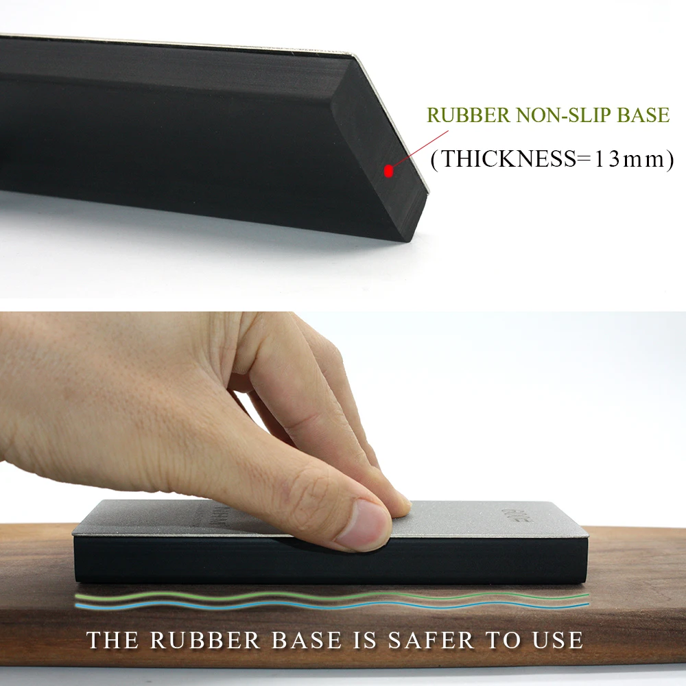 NHM Diamond Kitchen Knife Sharpener Single-Side Non-Slip Professional Sharpening Stone Fine and Coarse Grinding for Glass