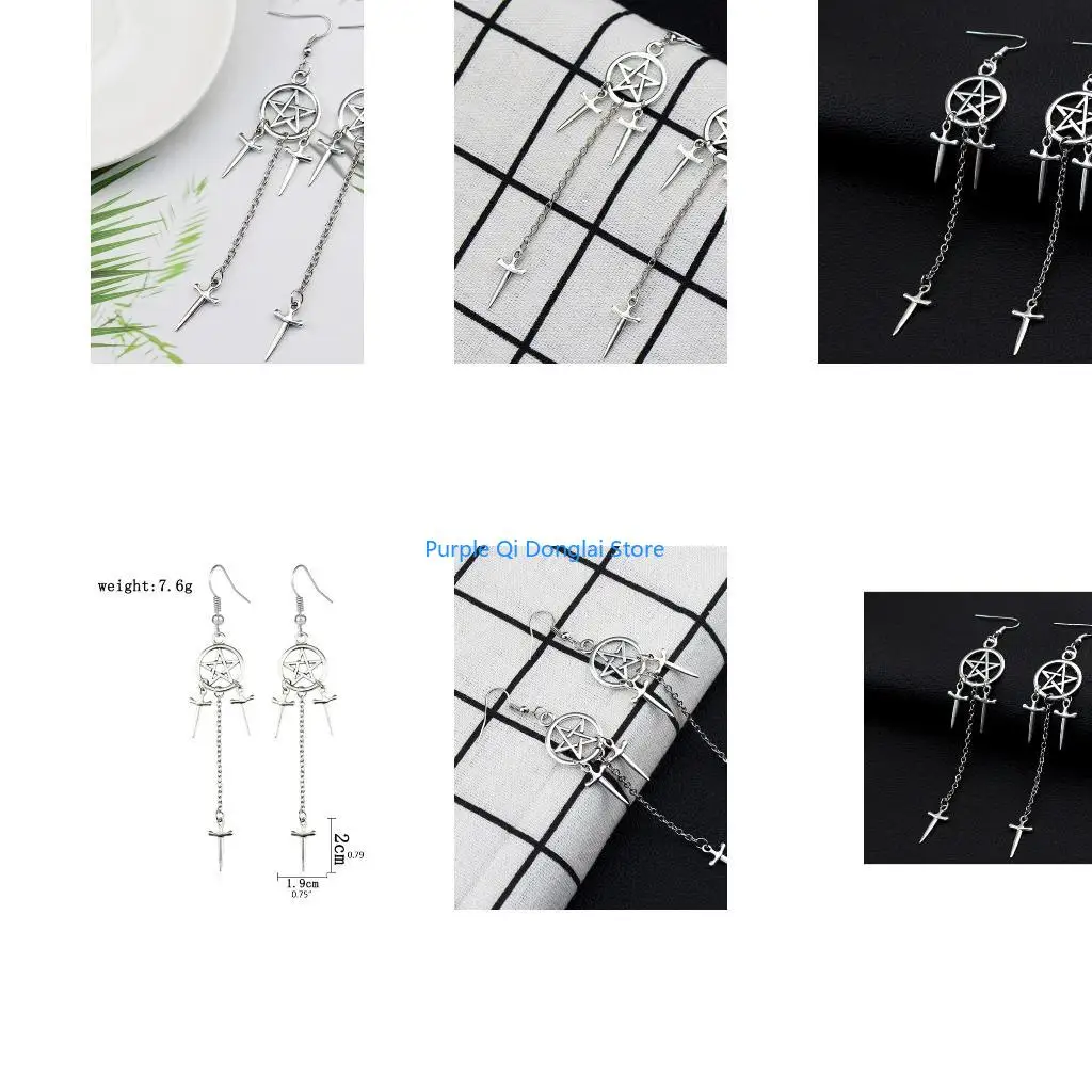 L21E Magical Witch's Rites Earrings Gothic Jewelry Earring for Women Teens Girls Boys