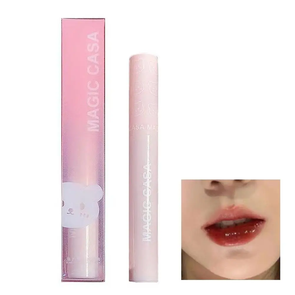 Brillo de labios de gelatina de espejo, hidratante de 6 colores, brillo de labios resistente al agua, maquillaje líquido, tinte rojo, cosméticos, M7V2, 1 unidad