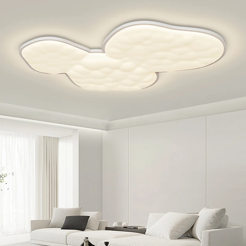 Nordic Creative Light Luxury Cream Wind Cloud Chandeliers Modern Simple Bedroom Study Living Room Full Spectrum Ceiling Lamp