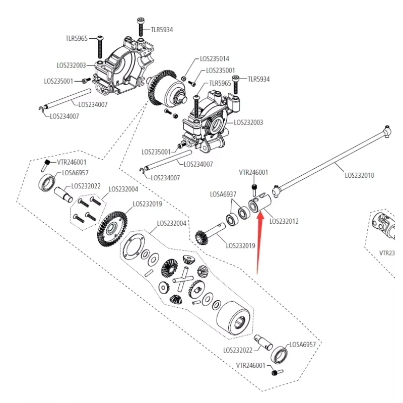 S2 Spring Steel Center Outdrive Cup for Losi Baja Rey Rock Rey LOS232012