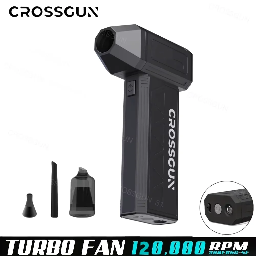 CROSSGUN Jet Turbo King Kong Jetfan Strong Fan Portable Handheld With LED Lighting and Vacuum Cleaner hurricane storm X31