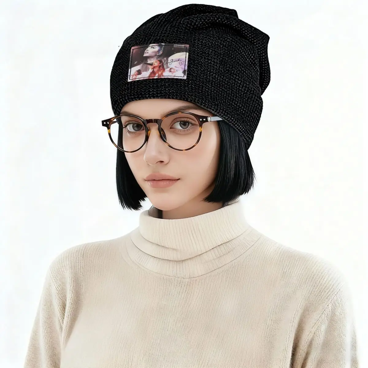 Music R And B The Best Singer Ariana Grande Skullies Beanies Hats Warm Autumn Winter Outdoor Cap Fleece-Lined Bonnet Caps