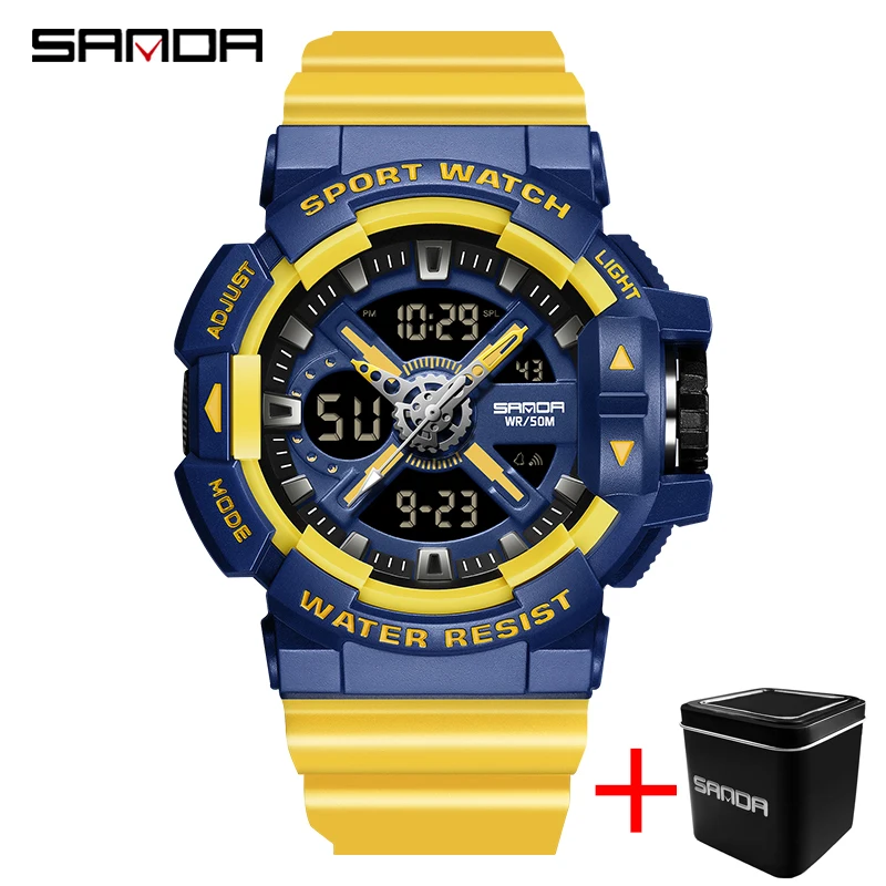 

SAND Electronic Watches Men's Waterproof Dual Display Quartz Wristwatch For Male Clock Sports Military Watch Relogios Masculino