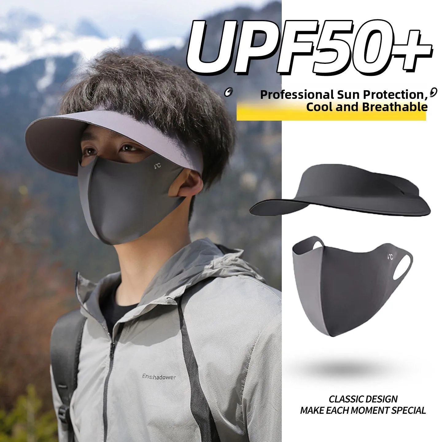 

Lightweight Breathable Ice Silk Face Mask Hat Men's Summer New Style Cycling Outdoor Running Sun Protection Full Face Cover