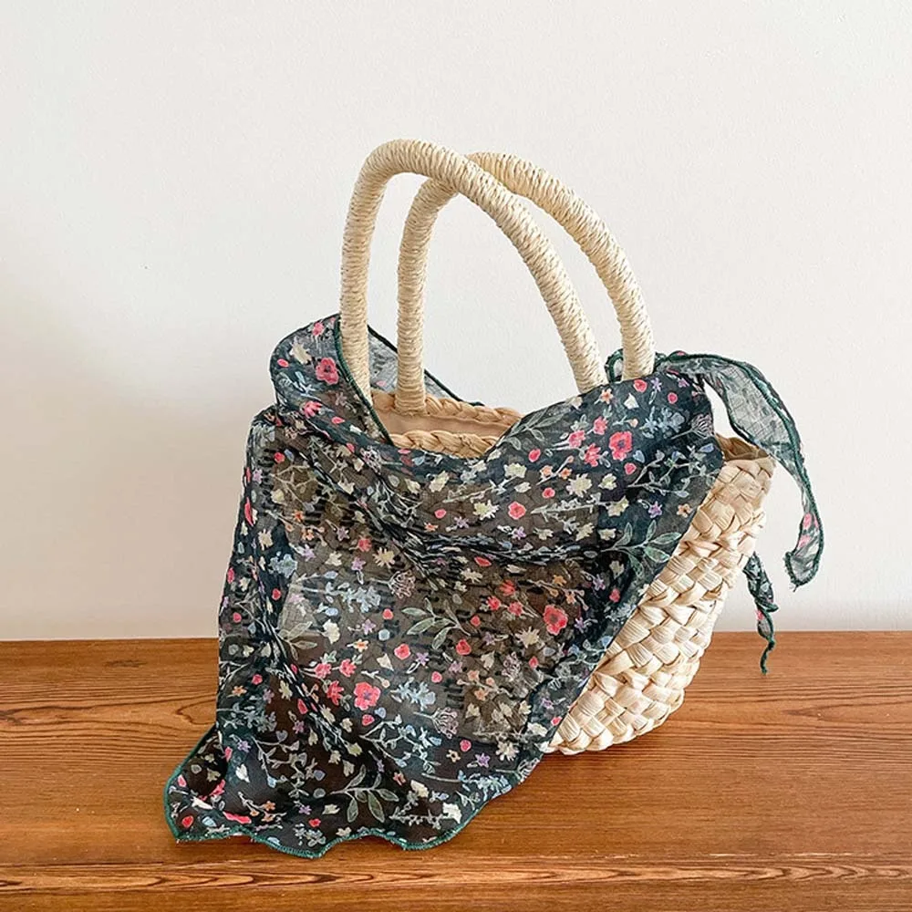 

Дышащие весенние шелковые шарфы, хлопковый пасторальный стиль, треугольная повязка на голову, солнцезащитный козырек, тюрбан, платок с цветочным принтом, аксессуары для одежды