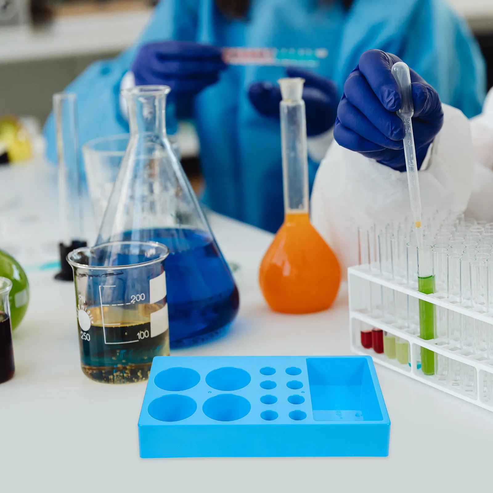 Stool Sampling Cup Tray Sturdy Plastic Stool and Urine Holder Portable Tube Rack Nursing Lab Use Plastic Sampling Holder