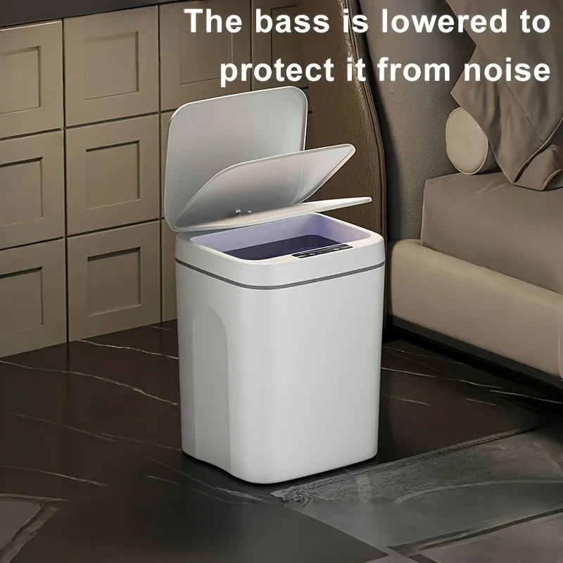 Smart Trash Can-Motion Sensor Battery Sensing Paper Basket, InfraredSensing, Kick Open Lid, Used for Living Room, Kitchen,