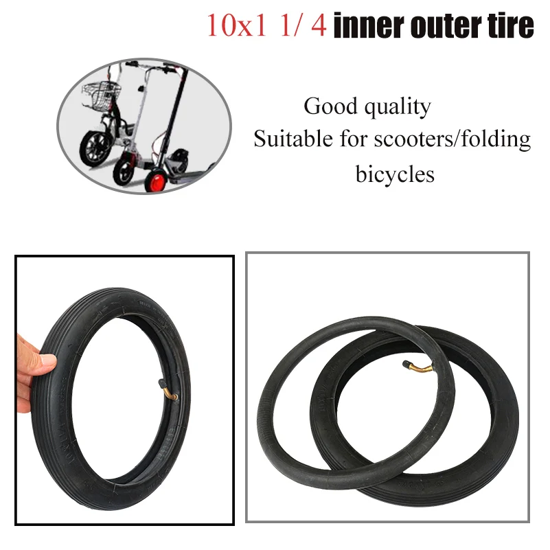 

Hot selling 10 inch 10X1 1/4 scooter inner and outer tires for electric/gas scooters folding bicycle tires