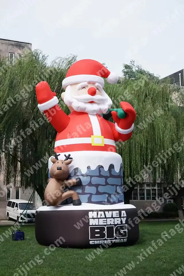توريد زينة عيد الميلاد المخصصة، والإضاءة الخارجية، والبالونات سانتا الكبيرة القابلة للنفخ، ومقاومة للماء ومتينة #6