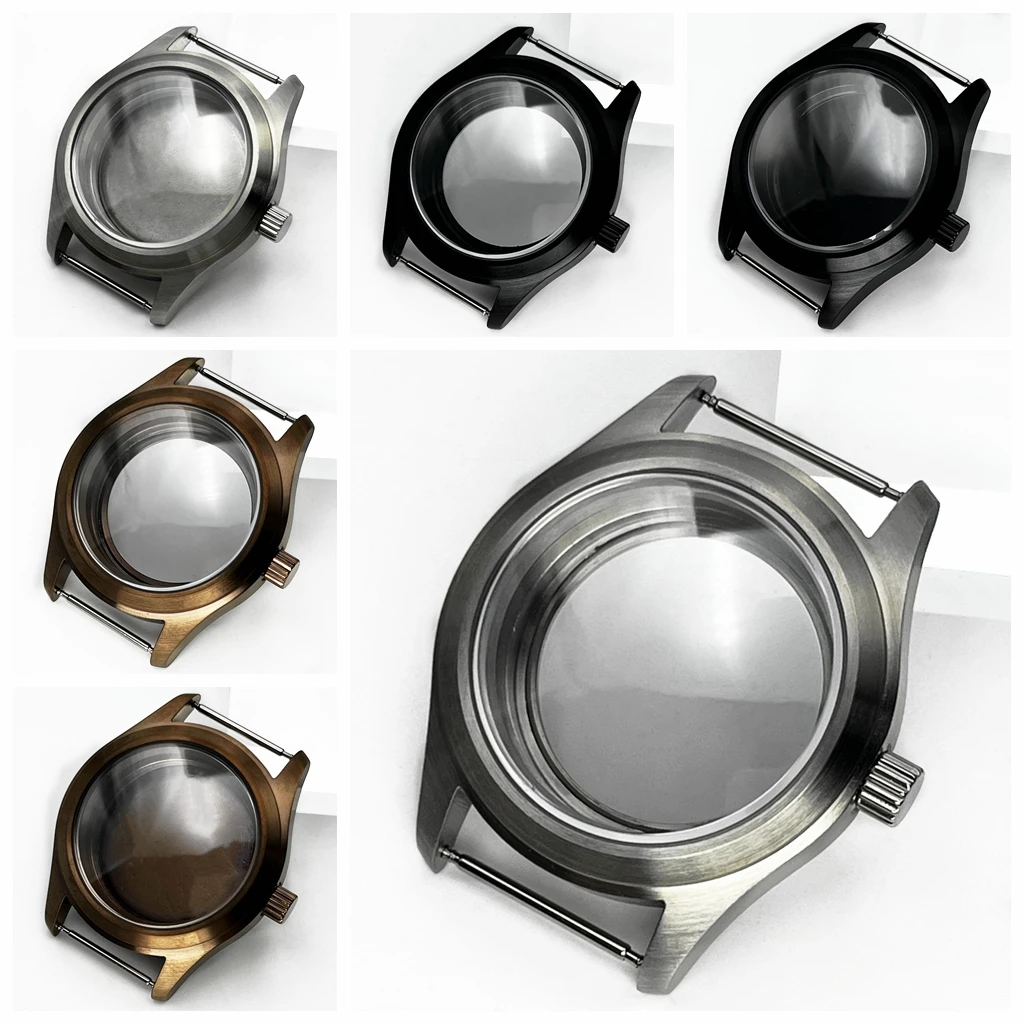 

NH35 36mm/39mm Silver Brushed Watch Case Sapphire Glass Fit NH34 NH35 NH36 ETA2824 PT5000 Movement Watch Accessories