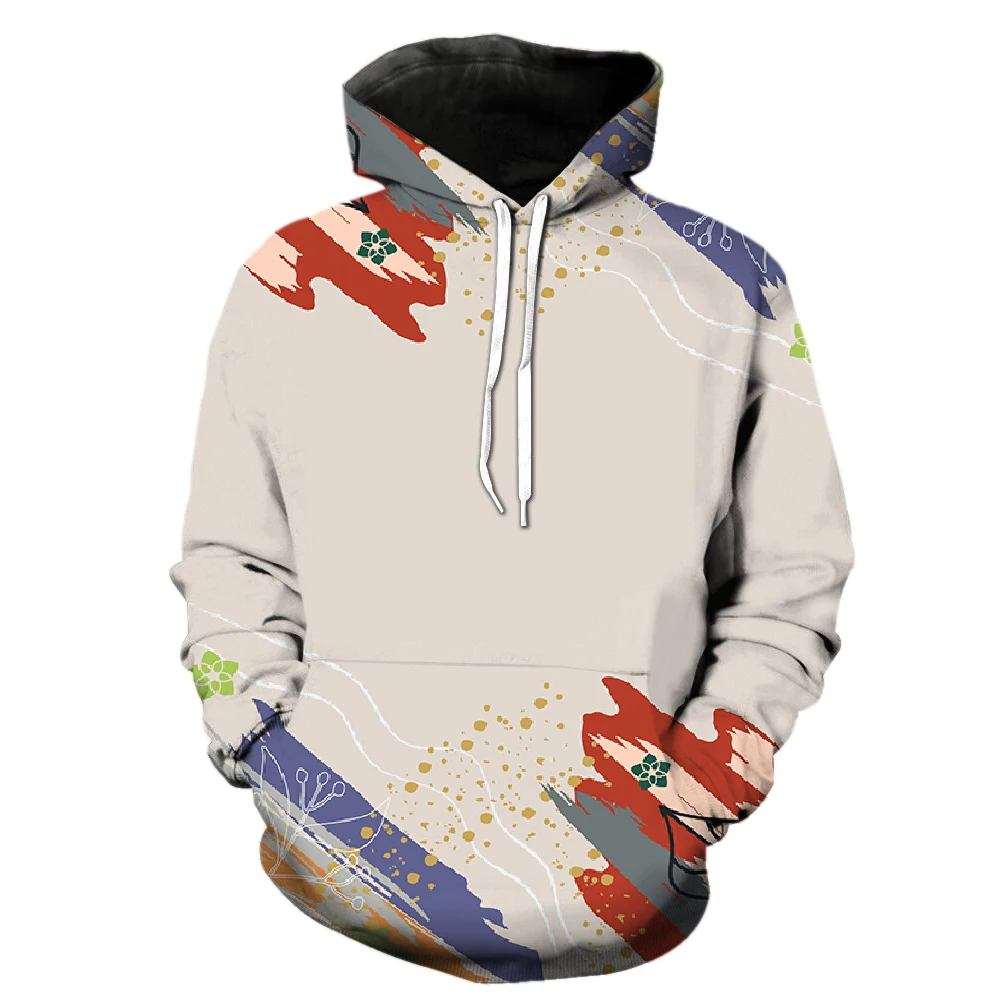 Abstract Plant Leaves Men's Hoodies Cool Pullover Spring Funny Casual Fashion Long Sleeve Hip Hop Sweatshirts Tops Unisex Teens