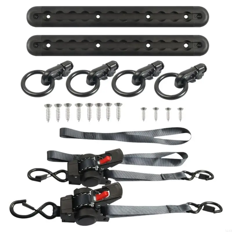 

12 Inch Sturdy Ratchet Tie Down Straps Set With Aluminum Track And Carbon Steel Lock For Truck Trailer Motorhome Secure X13D
