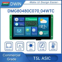 DWIN 7 Inch LCD Module 800*480 RS232/TTL HMI Commercial Touch Panel Screen Smart UART TFT Display DMG80480C070-04W