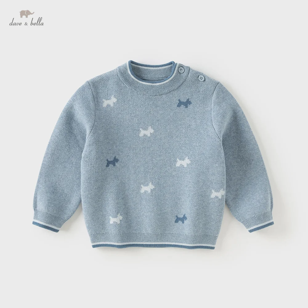 

Dave Bella Children's Sweater Autumn Winter Boys' Comfortable Soft Pure Cotton Knitted Sweater Kids' Warm Fashion Top DB4254011