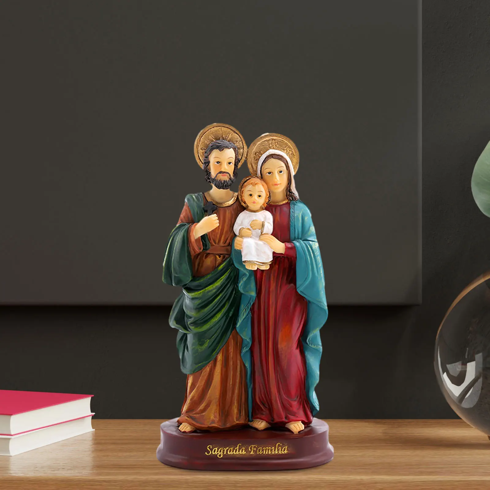 Nativity Manger Scene Ornament Fireplace Artwork Miniatures Display Collection Desktop Collectible Figurines Statues Decoration
