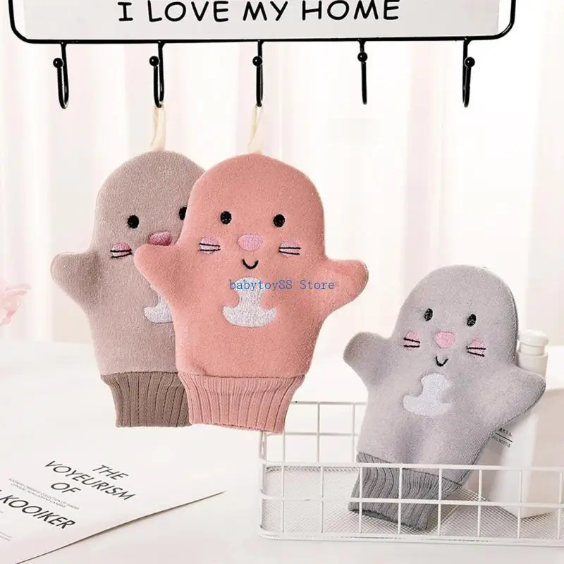 Y4UD para guantes creativos baño para bebés niños Cartoon Cactus Bath Washoth Srobbing M