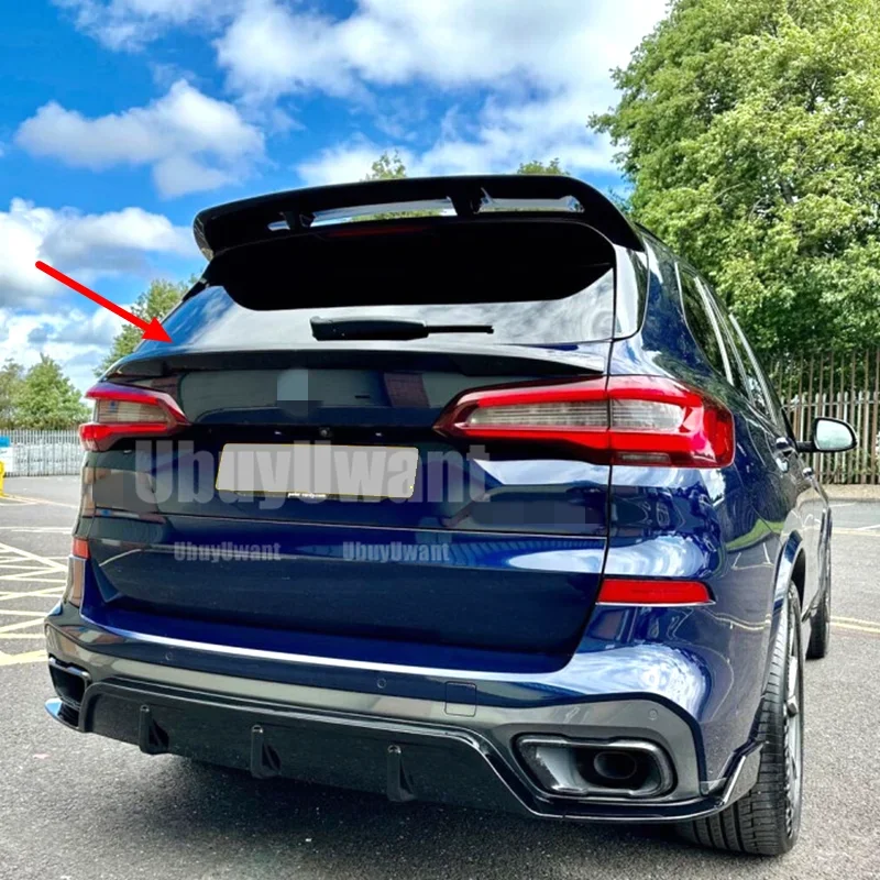 ABS Material Carbon Look Rear Trunk Lip Spoiler Gloss Black Bumper Wings For BMW X5 G05 2019 UP Car Style