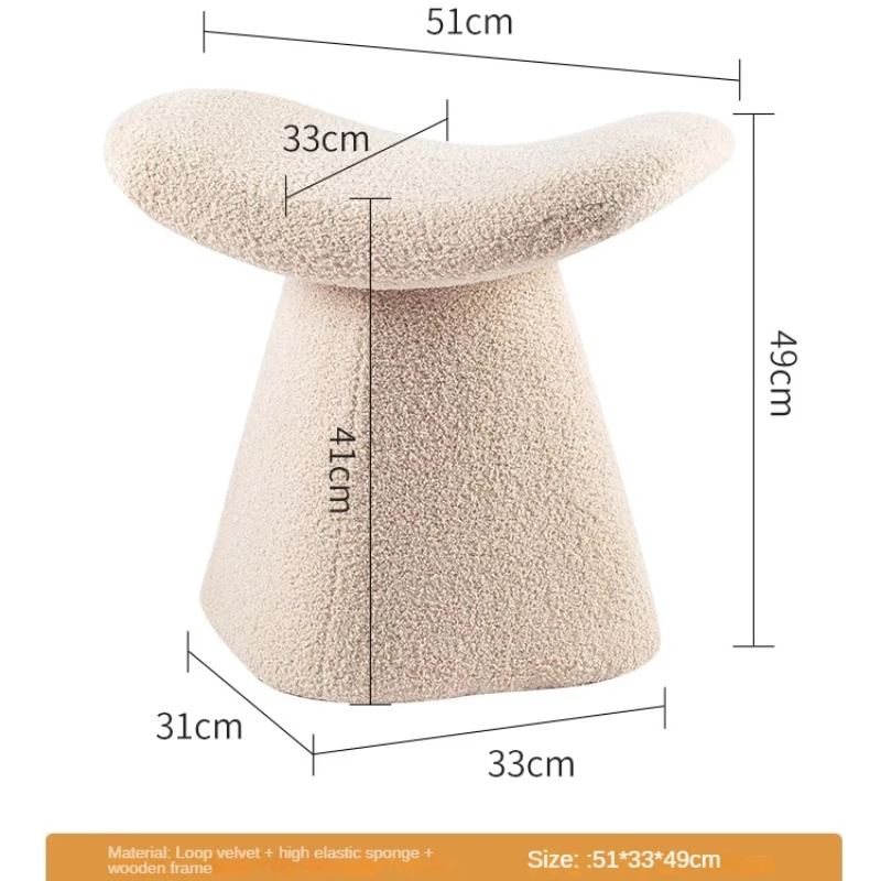 IUTOPO Simple Small Stool Household Nordic Creative Lambskin Light Luxury Low Stool Door Shoe Stool Dressing Stools Makeup Chair