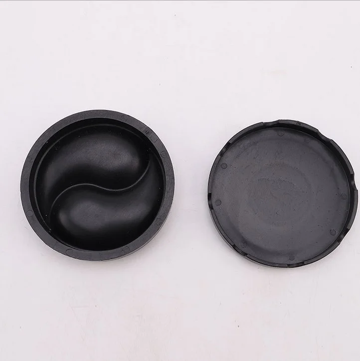 Inkstone Set Chinese Paperweight Round Calligraphy Composite Material Students Inkslab with Lid