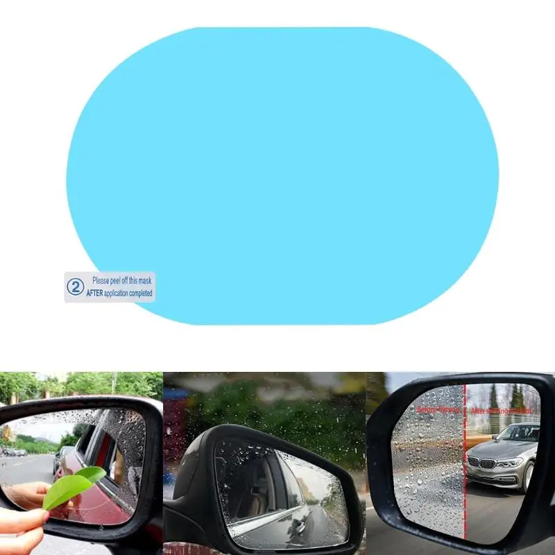 

L9BC 4Pcs Car Mirroe Rainproof Film Anti-Scratch Waterproof Mirror Window Stickers