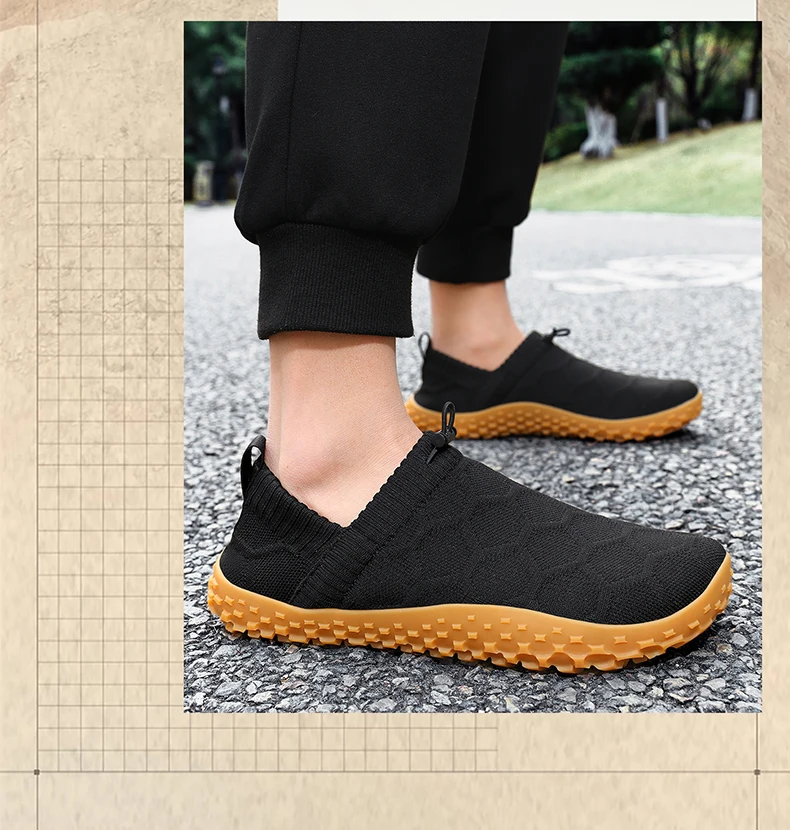 Neue Herren-Barfußschuhe mit breiter Passform, rutschfeste, atmungsaktive Wanderschuhe für Herren, verschleißfeste, leichte Laufschuhe, Größe 36–48 – Detail 15