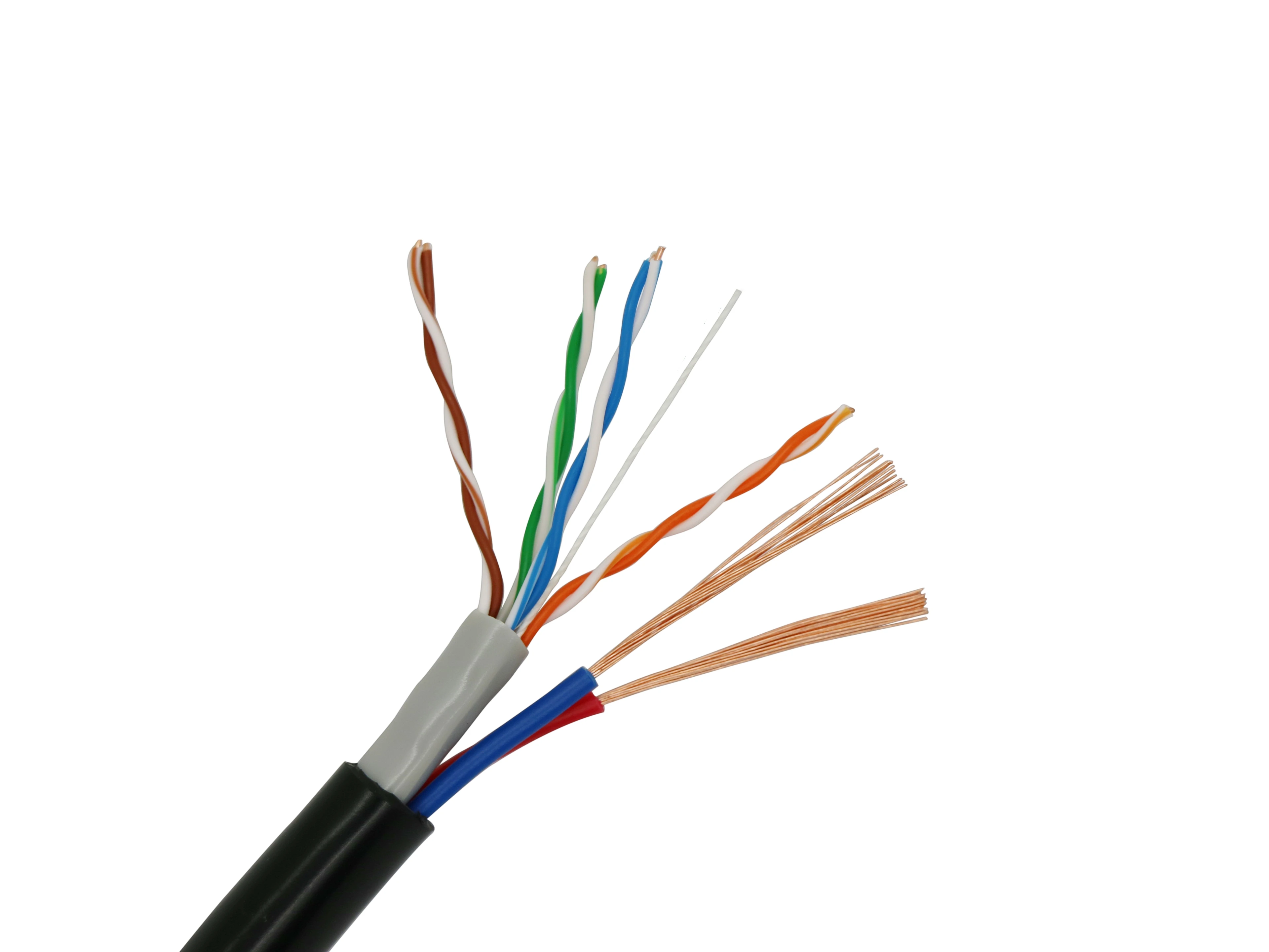 كابل شبكة معزول PVC بسعر المصنع مع طاقة +2C لكابلات CCTV C UTP FTP Cat5e Cat6 CCC كابل LAN المعتمد